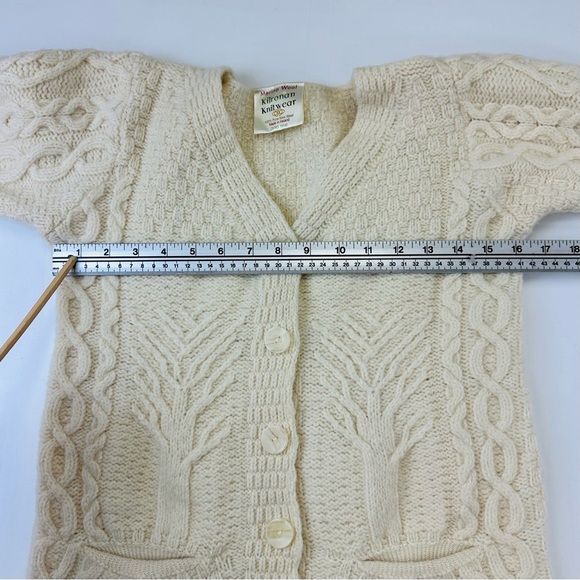 Kilronan Knitwear cream merino wool cardigan Womens Size XXS Irish knit sweater - Picture 3 of 9